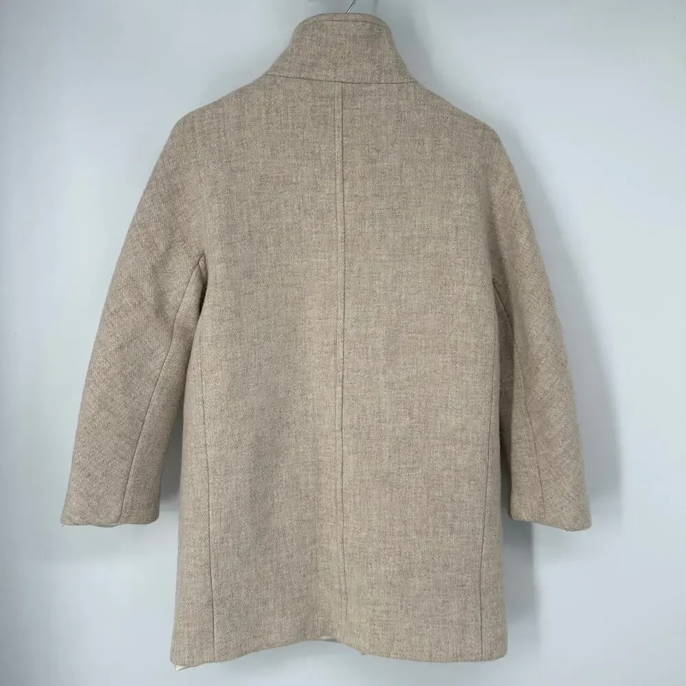 J. Crew Villa Coat in Italian Stadium Cloth Nello Gori Wool Blend Heather Sand - Picture 11 of 16